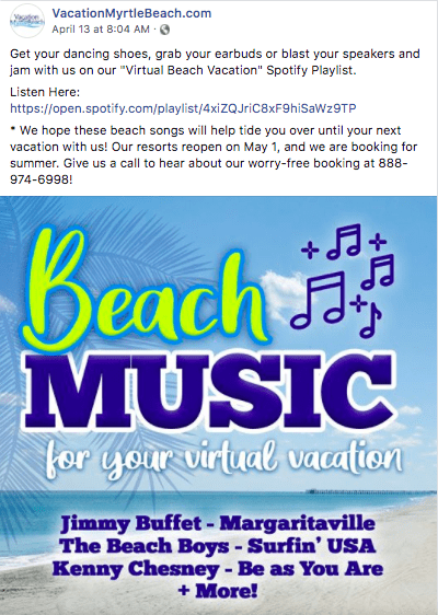 Vacation Myrtle Beach Facebook Post