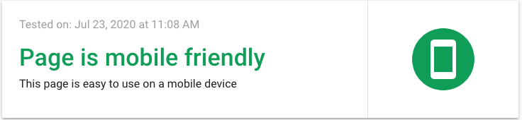 google mobile friendliness test results