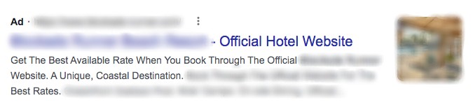 Google Ads paid search ad highlighting brand ad copy advantages.