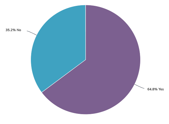56 and over age group response pie chart