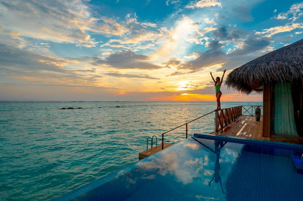 Experiential marketing includes hotel features like this infinity pool in the maldives.